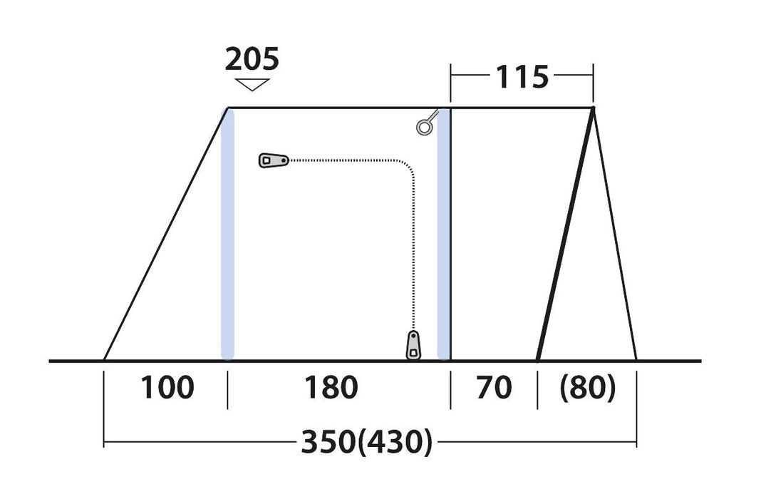 Outwell Talladega Driveaway Air Awning Grey Outwell - UK Camping And Leisure