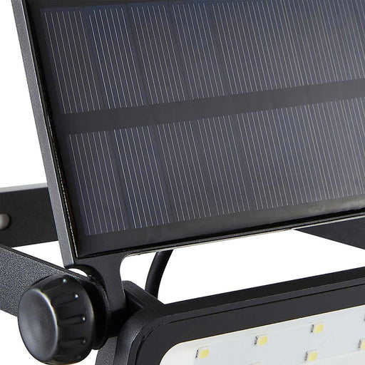 Solar Powered Security Floodlight with PIR Black (200lm / 2W) AG - UK Camping And Leisure