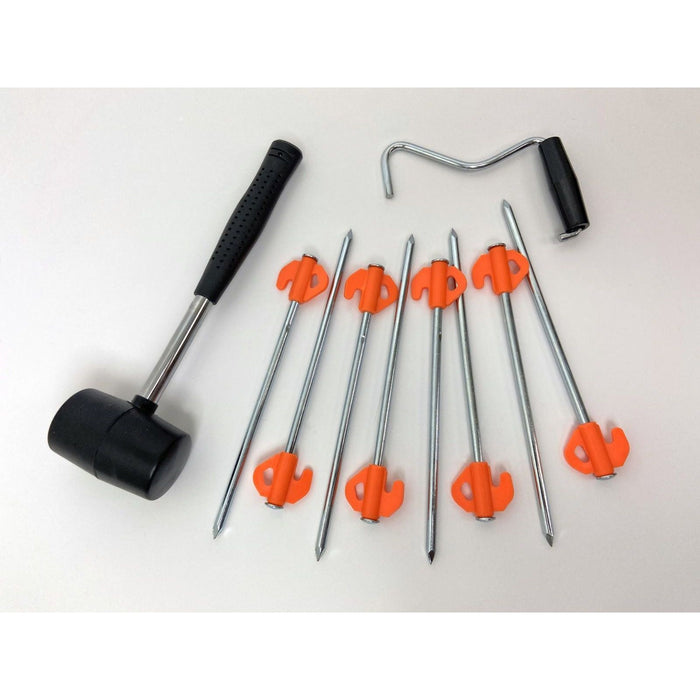 Blue Diamond Hard Ground 20 x Pegs Kit Orange Includes Storage Bag Mallet Puller Blue Diamond - UK Camping And Leisure