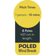8 Pole Multicoloured Polythene Windbreak 1446 Quest - UK Camping And Leisure
