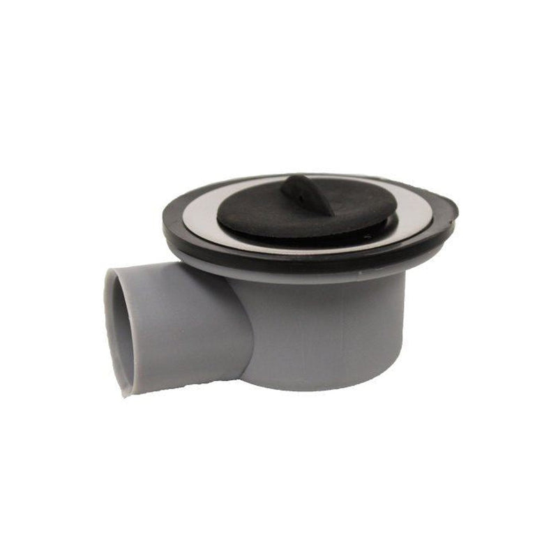 Thetford Sink Drain With Rubber Plug - 90° Grey | UK Camping and Leisure