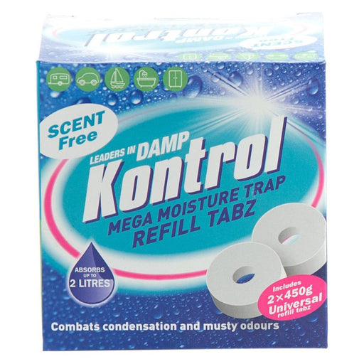 Refill Your Moisture Trap with Kontrol Refill Tabs Scent Free (2L) Pack of 2 Kontrol Krystals - UK Camping And Leisure