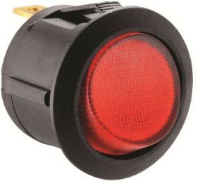 W4 12V Round Single Pole Rockeron/Off Illuminated Red 37210 W4 - UK Camping And Leisure