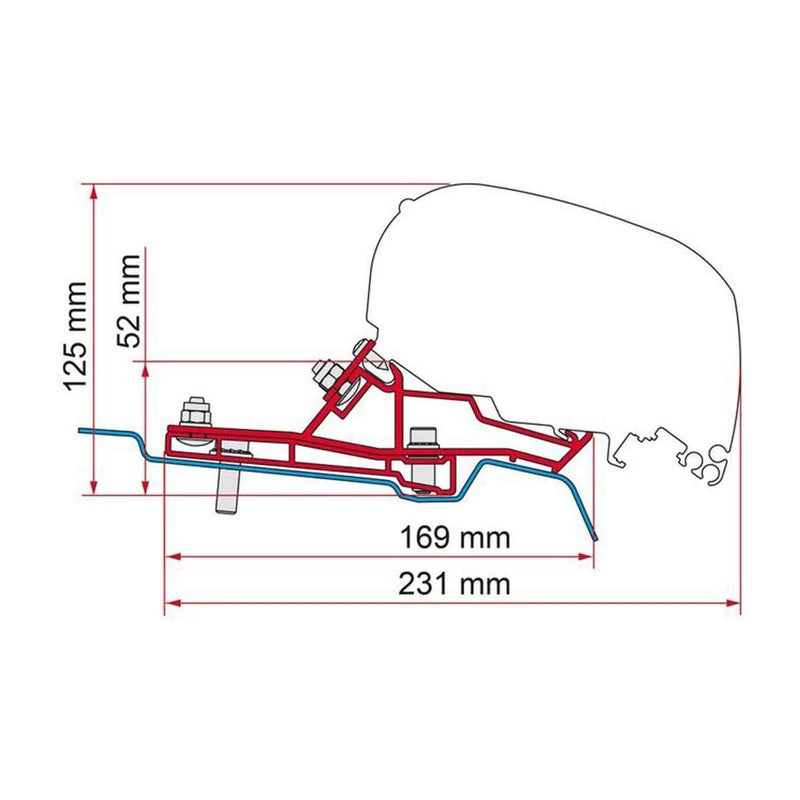 Fiamma Adapter Ford Transit Van RHD H2-L2 290 (98655Z188) Fiamma - UK Camping And Leisure