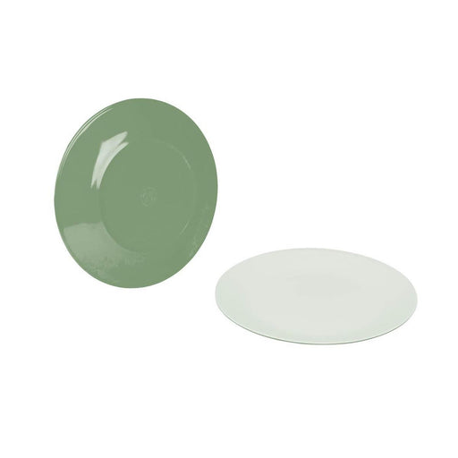 Bo-Camp Dinner Plate Two Tone Melamine 4 Pieces Green Bo-Camp - UK Camping And Leisure