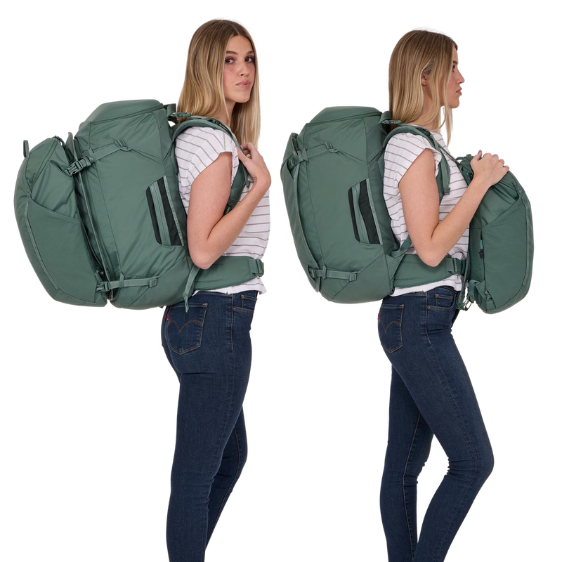 Thule Landmark 60L Women's travel pack hazy green | breathable, backpacking, hiking