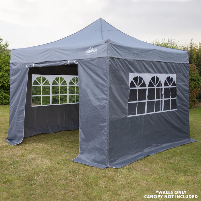 Dellonda Side Walls/Doors/Windows for Gazebo/Marquee Fits 2 x 2m Models - Grey Dellonda - UK Camping And Leisure