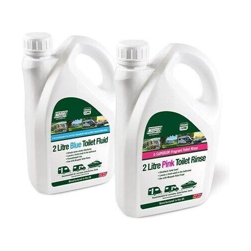 Eco Friendly Chemical Toilet Fluid & Rinse 2L Twin Pack for Caravan & Motorhome