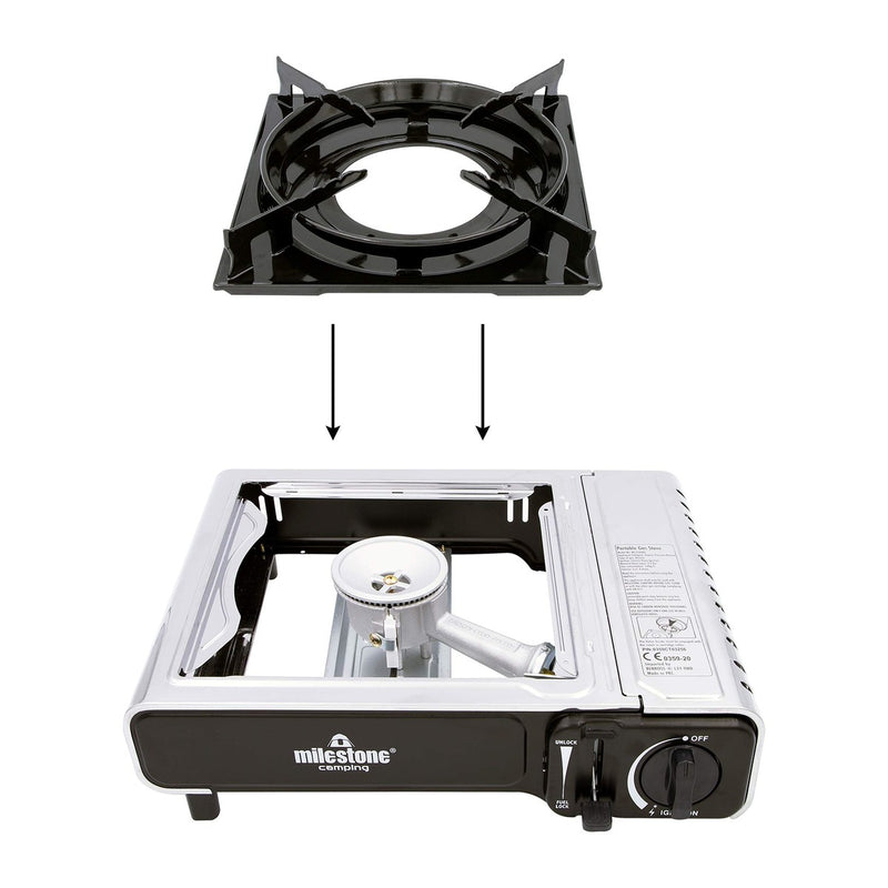 Portable Gas Stove - Fully Safety Certified 18949 Milestone Camping - UK Camping And Leisure