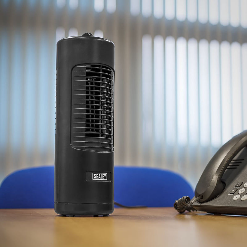 Sealey Oscillating Desk Tower Fan 2-Speed 12" 230V STF12C Sealey - UK Camping And Leisure