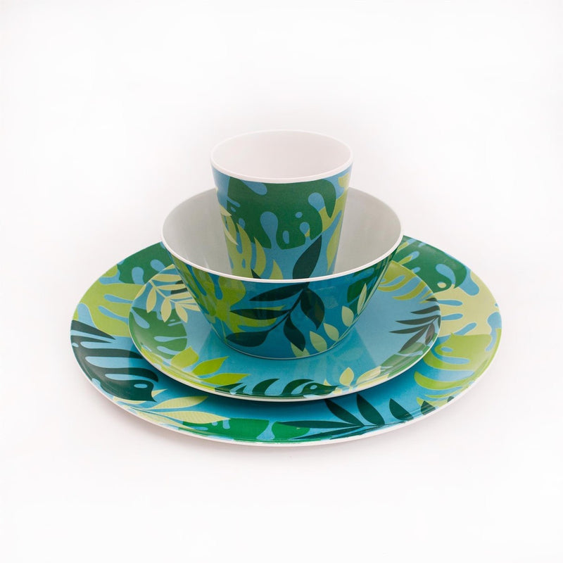 16 Piece Jungle Melamine Tableware Set Summit - UK Camping And Leisure