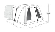 Outwell San Diego Driveaway Awning Grey | lightweight, compact pack, porch
