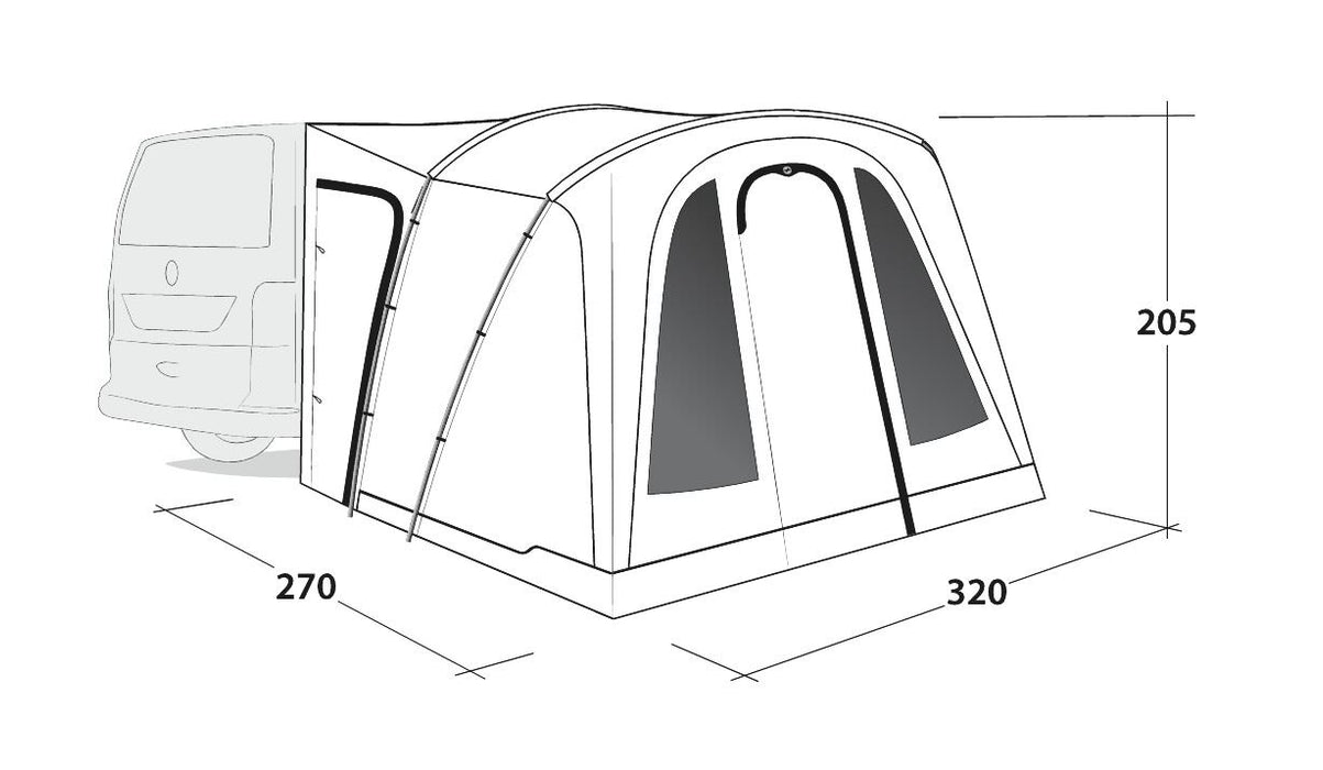 Outwell San Diego Driveaway Awning Grey Outwell - UK Camping And Leisure