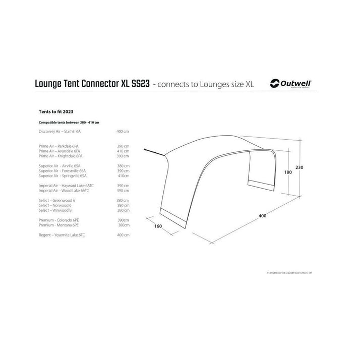 Outwell Lounge Tent Lounge Connector XL Outwell - UK Camping And Leisure