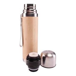 Via Mondo Vacuum Flask 05L Stainless Steel/Bamboo 8036415 Via Mondo - UK Camping And Leisure