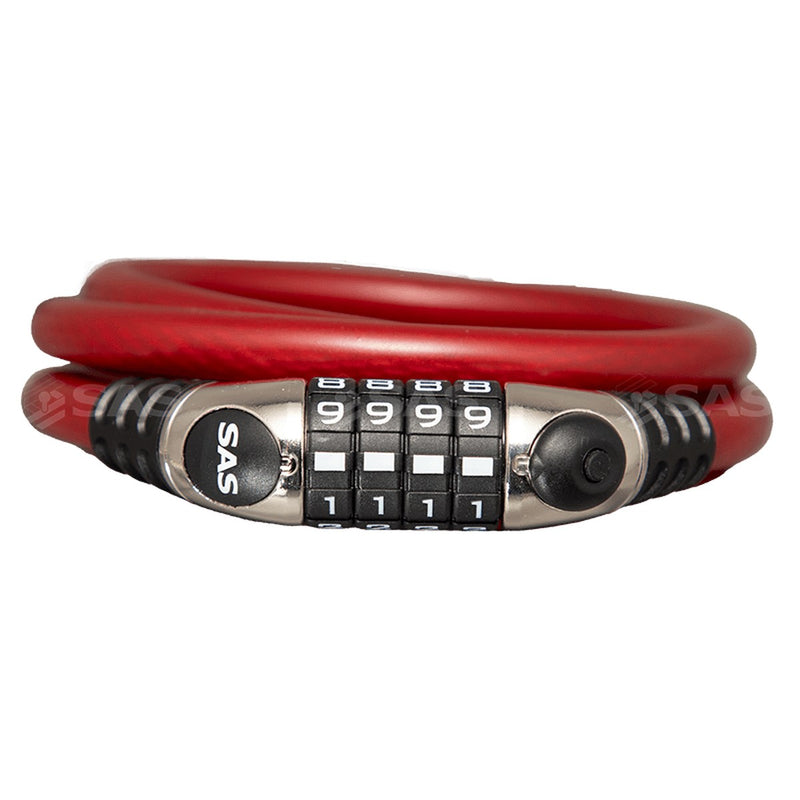 SAS COMBI 1800x12mm Steel Braided Security Cable with Combination Lock SAS - UK Camping And Leisure