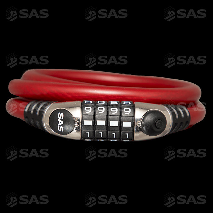 SAS COMBI 1800x12mm Steel Braided Security Cable with Combination Lock SAS - UK Camping And Leisure