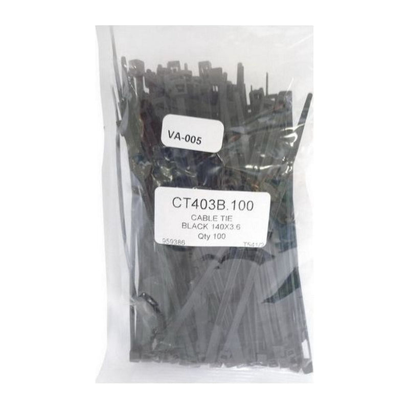 Cable Ties Black 140 x 3 6mm 100/Pack Park Safe - UK Camping And Leisure