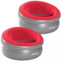 2x Vango Inflatable Donut Flocked Chair Carmine Red