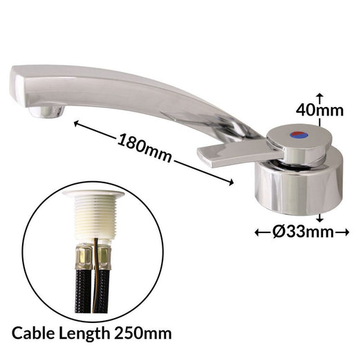Florenz Kompakt Chrome Mixer Tap Compact and Durable Mixer Tap for Caravans/M Florenz - UK Camping And Leisure