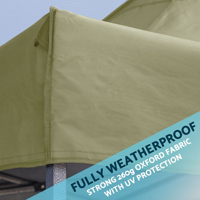 Dellonda 3x4.5m Pop-Up Gazebo & Side Walls Water Resistant Fabric - Beige Dellonda - UK Camping And Leisure