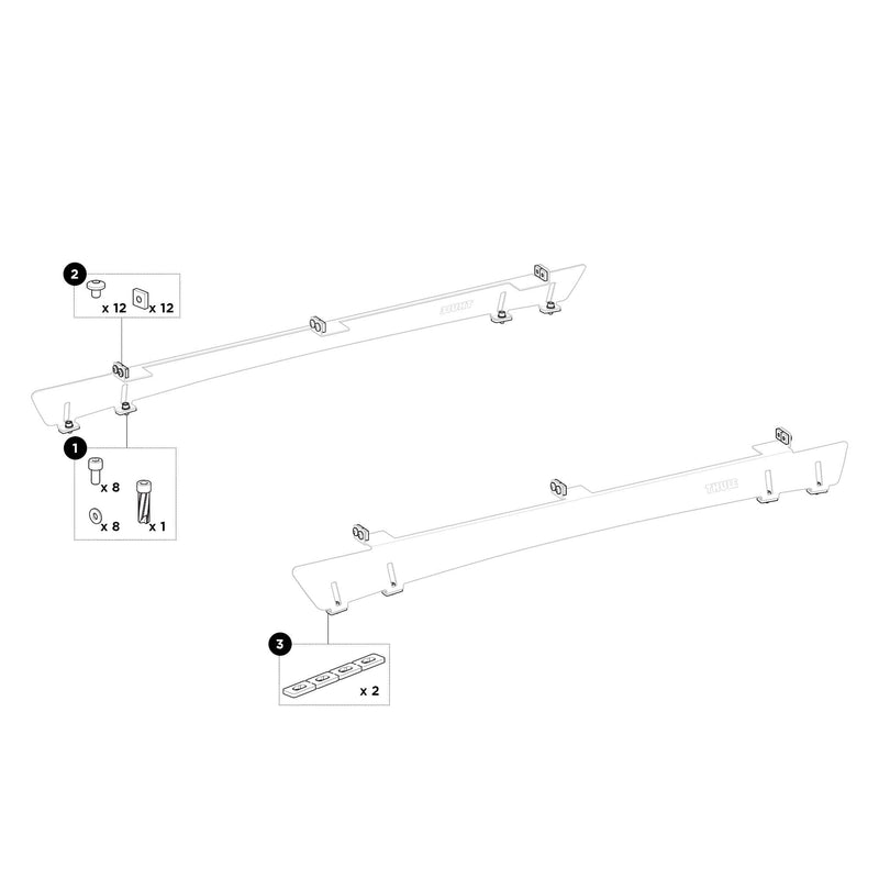 Thule Mounting Bag Rail Mount 2