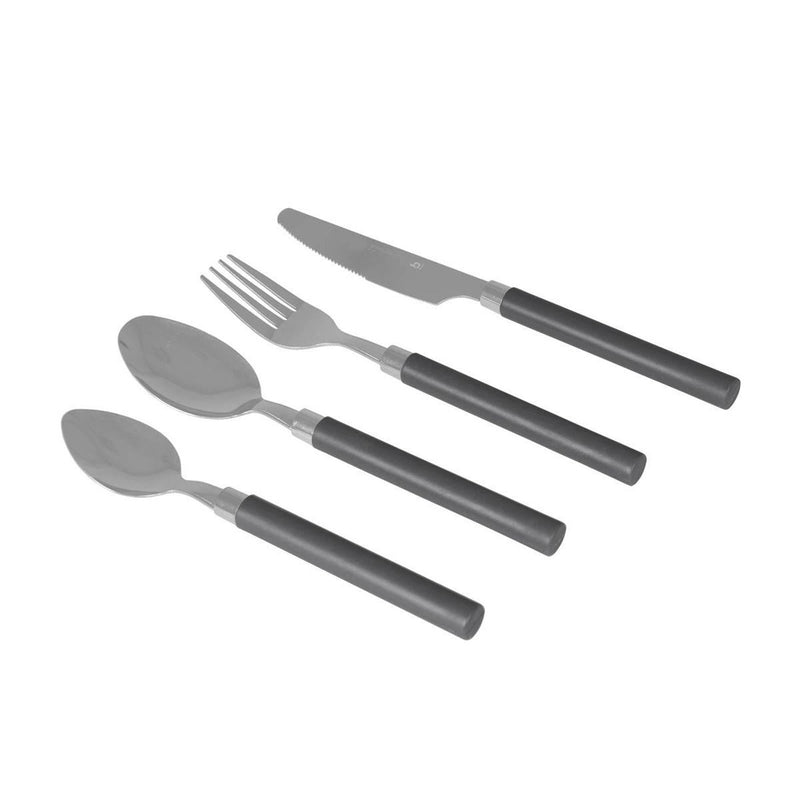 Bo-Camp Cutlery Set with Basket 24 Pieces 6 Persons Grey Bo-Camp - UK Camping And Leisure