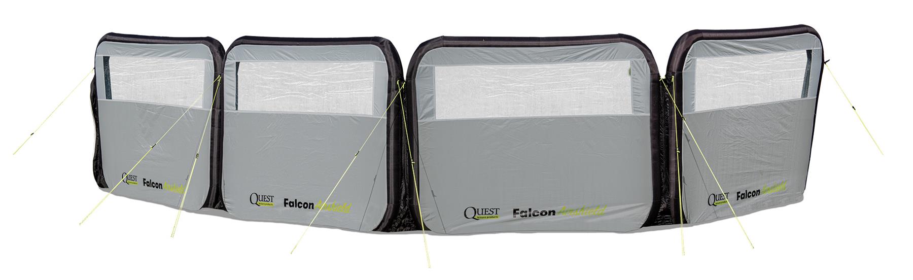 Quest Falcon Pro AirShield 500 Windbreak (3 panels - mid grey) Quest Leisure - UK Camping And Leisure