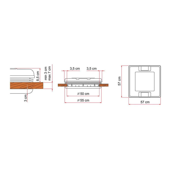 Fiamma Rooflight Vent 50 Crystal for Camper Roof Ventilation Fiamma - UK Camping And Leisure