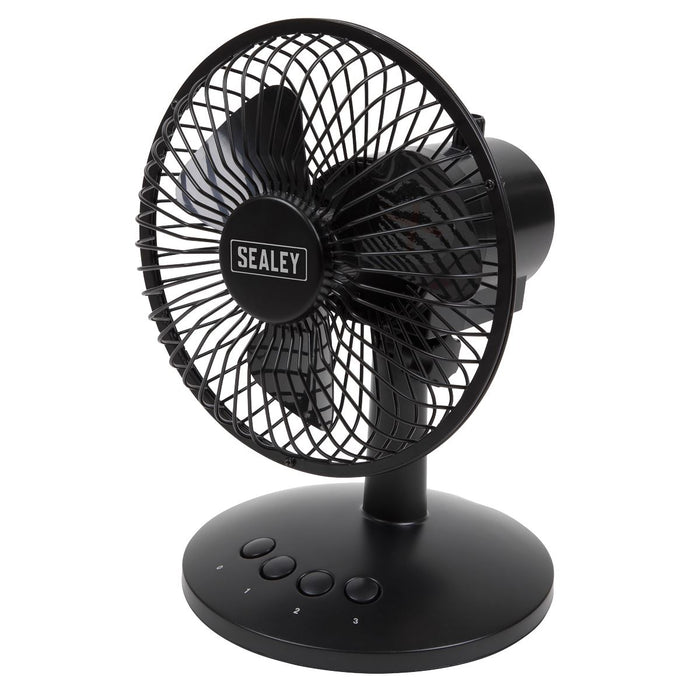 Sealey 150mm 6" 3 Speed Oscillating Desk Fan Home Office Portable USB or Battery Sealey - UK Camping And Leisure