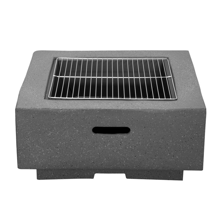 Dellonda Square Fire Pit with BBQ Grill Safety Mesh Screen Fire Poker Dark Grey Dellonda - UK Camping And Leisure