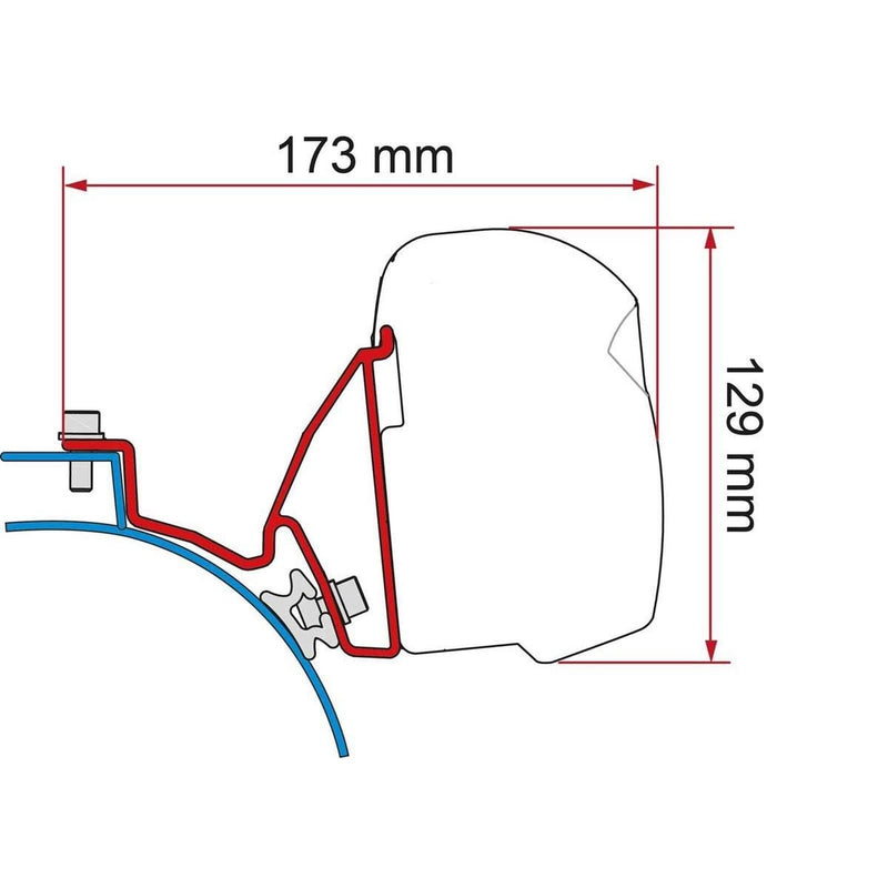 Fiamma VW T5/T6 California Bracket Kit for F43 Awning - Deep Black Fiamma - UK Camping And Leisure