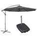 Dellonda Banana Parasol with Cover & Base 3m - Grey DG270 Dellonda - UK Camping And Leisure