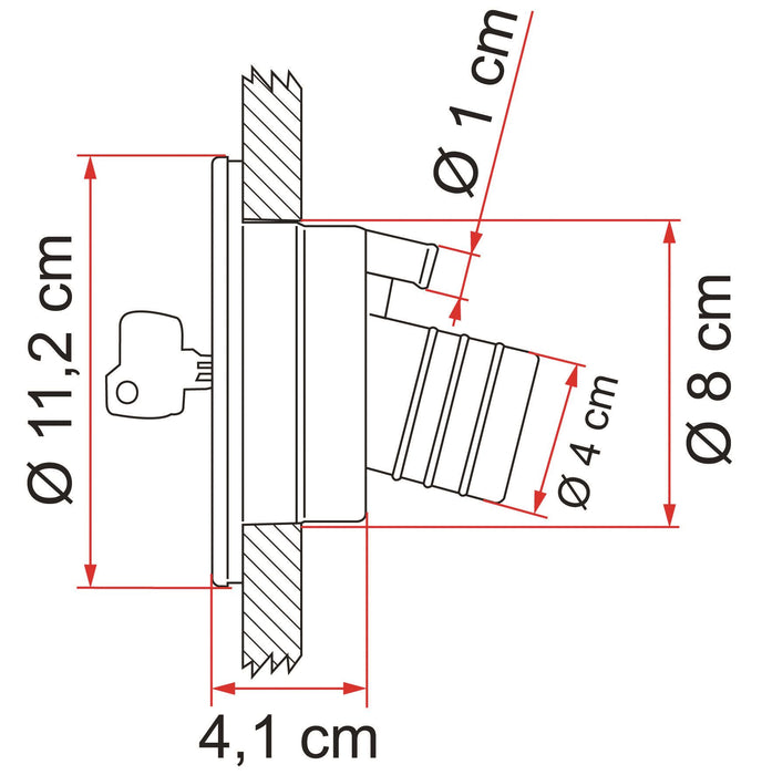 Fiamma Water Filler Cap Assembly Black 94715-006 UK Camping And Leisure - UK Camping And Leisure