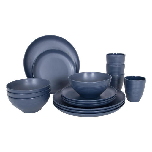 Bo-Camp Industrial Collection Tableware Orville 16 Pieces Blue Bo-Camp - UK Camping And Leisure