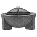 Dellonda Round MgO Fire Pit with BBQ Grill Ø75cm Safety Mesh Screen - Dark Grey Dellonda - UK Camping And Leisure