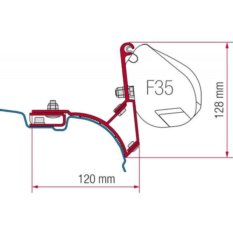 Fiamma Kit fits VW T5 Multi Van Transporter UK 98655Z005 F35 Pro Awning Brackets Fiamma - UK Camping And Leisure