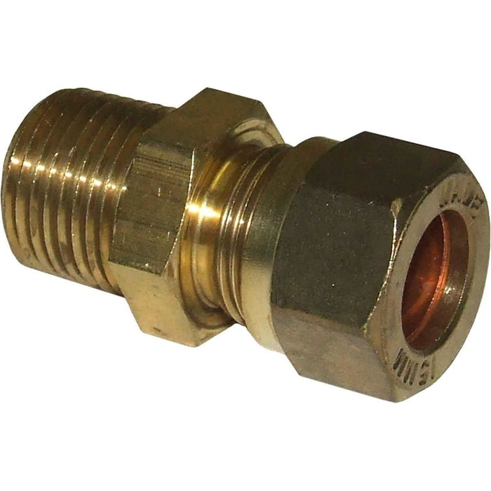 AG Brass Male Stud Coupling 12mm x 3/8" BSP Taper AG - UK Camping And Leisure