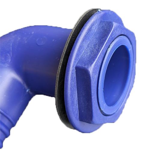 Angled Connector 40Mm 1 1/4 Bsp Blue C/W Nut & Washer 1445605 UK Camping And Leisure - UK Camping And Leisure