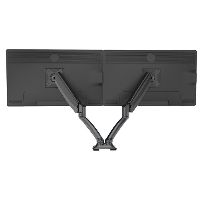 Dellonda Adjustbale Double Monitor Arm with 360 Rotation - Black DH25 Dellonda - UK Camping And Leisure