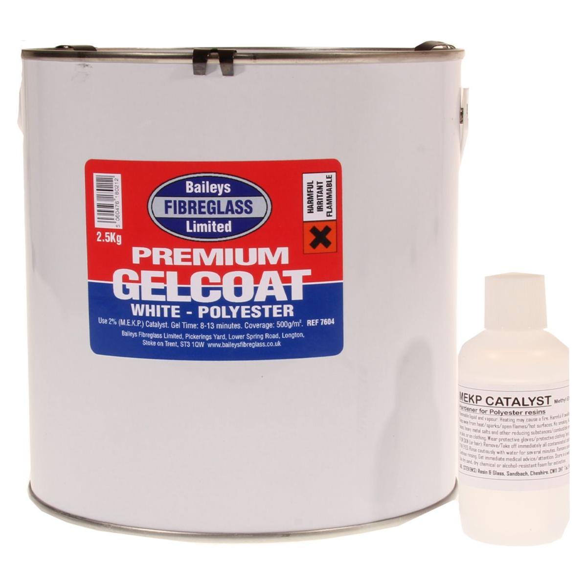 Baileys Fibreglass Gelcoat Brilliant White 2 5kg for Large Fibreglass