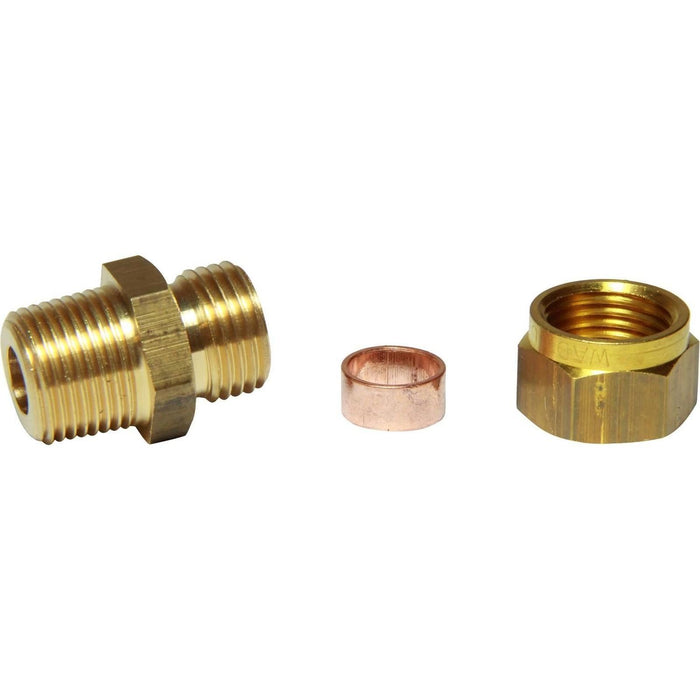 AG Brass Male Stud Coupling 10mm x 3/8" BSP Taper AG - UK Camping And Leisure