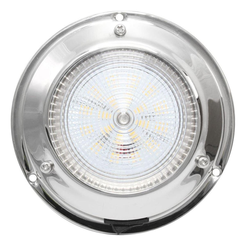 AAA 12V Stainless Steel Dome Light Warm White LED 106mm 3" Dome AAA - UK Camping And Leisure