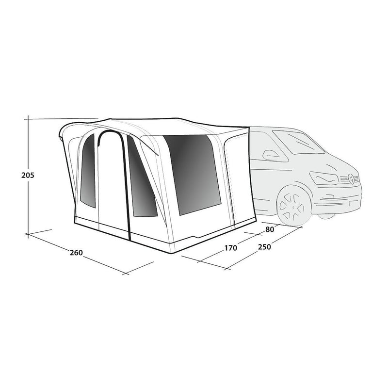 Outwell Santa Monica Driveaway Air Awning Grey Outwell - UK Camping And Leisure