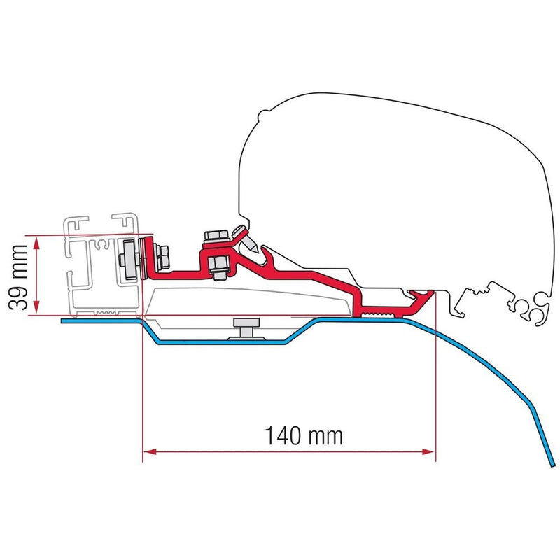 Fiamma Kit for Smart Clamp System Ducato F80S (98655Z097) Fiamma - UK Camping And Leisure