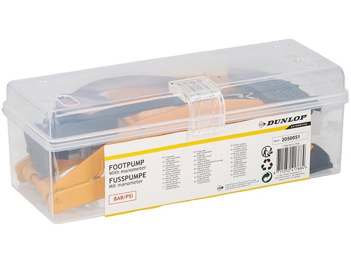 Dunlop Single Barrel Foot Air Pump Car Bike Bicycle Manometer Inflatables Balls Dunlop - UK Camping And Leisure