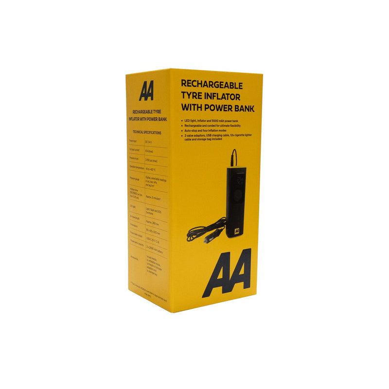 AA Rechargeable Tyre Inflator With Power Bank 12V USB - View 5