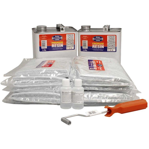 Baileys Fibreglass Repair Kit with Bubble Burster (80 sq ft) for Heavy Duty Fib Baileys - UK Camping And Leisure
