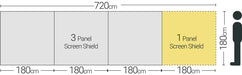 Quest Screen Shield (3 panel) Windbreak 180cm High Quest - UK Camping And Leisure