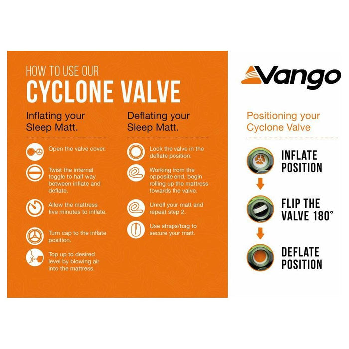 Vango Comfort 5 Single Self inflating Sleep Mat Single Neptune Vango - UK Camping And Leisure